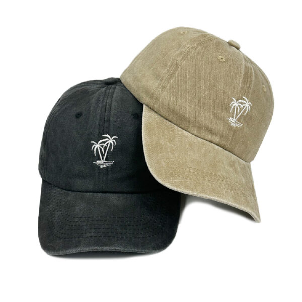 Wholesale Retro Washed Coconut Tree Embroidered Baseball Hat