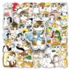 Wholesale 50 hand-painted kitten personality cross-border hot cartoon cute decorative cups skateboard luggage graffiti stickers