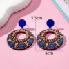 Wholesale Circular hollow printed acrylic geometric earrings