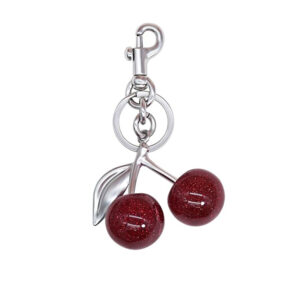 Matt silver red keychain