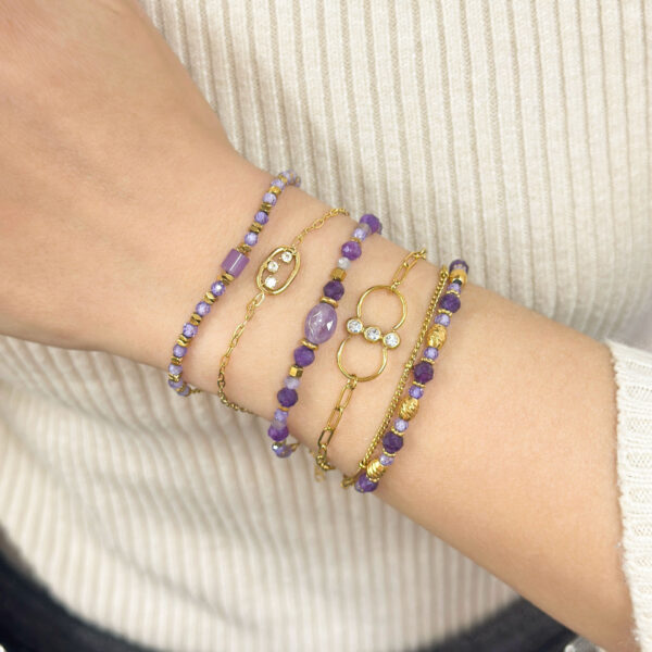 Wholesale natural jasper stone bracelet stainless steel bracelet