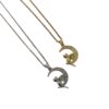 Wholesale Love Moon Diamond Cute Cat Necklace