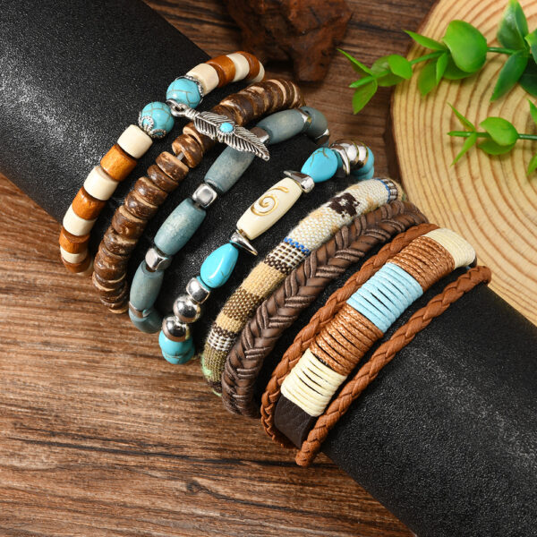 Wholesale Pine stone multi-layer bead Bohemian multi-layer bracelet