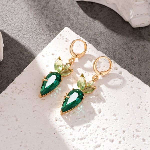 Wholesale Easter Cute Carrot Green Pink Crystal Earrings