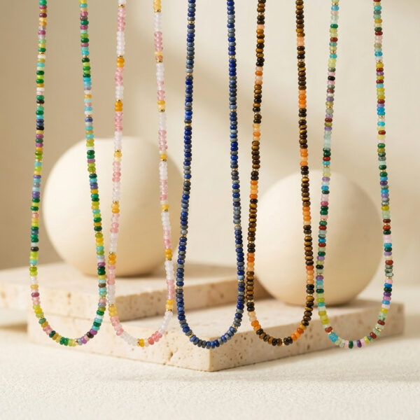 O1CN01OnZhlv1LOs3ZgvHDC_2218486551290-0-cib Wholesale Jewelry Set Colorful Dopamine Bohemian Style Beaded Tiger Eye Stone Bracelet Natural Stone Necklace