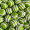 Wholesale 5pcs 20MM Resin Light Green Striped Beads