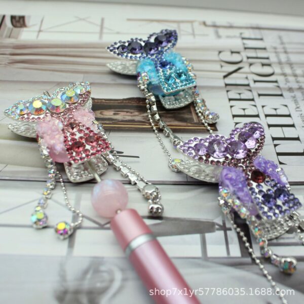 Wholesale Full diamond double-sided mermaid tail tassel inlaid alloy straight hole beads