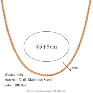1.8mm s chain-gold necklace -45cm +5cm