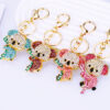 Wholesale Pink Diamond Koala Bear Metal Keychain