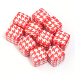 Houndstooth red / Size 14mm, aperture 3.9mm