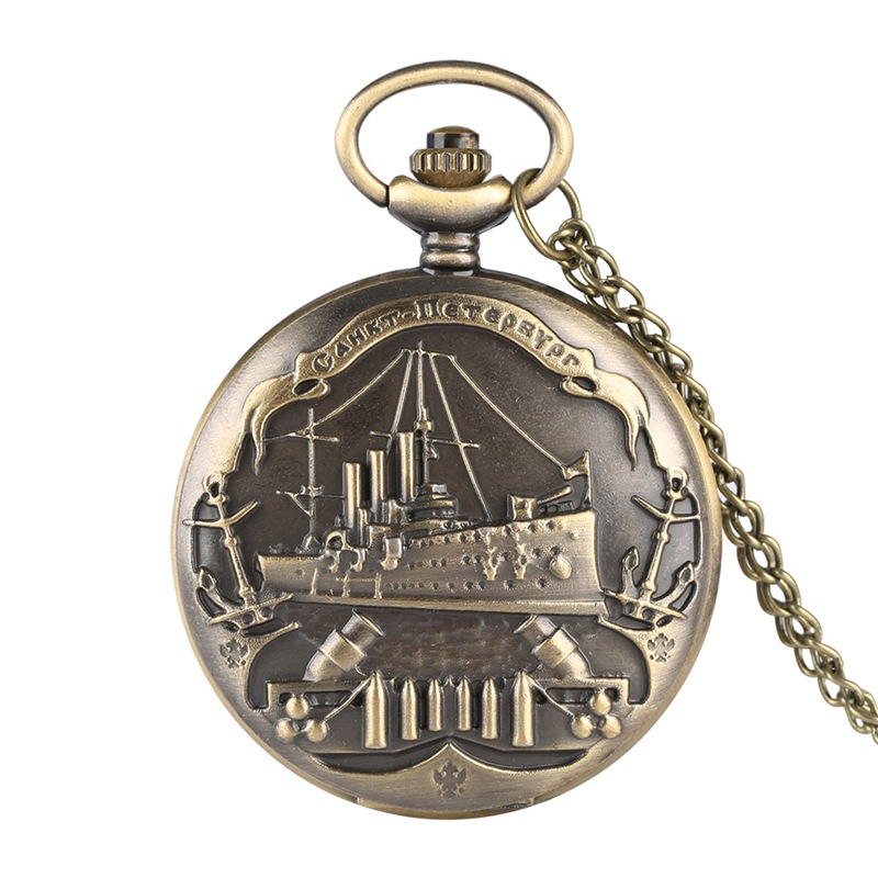 Wholesale Bronze relief cse ship cket watch