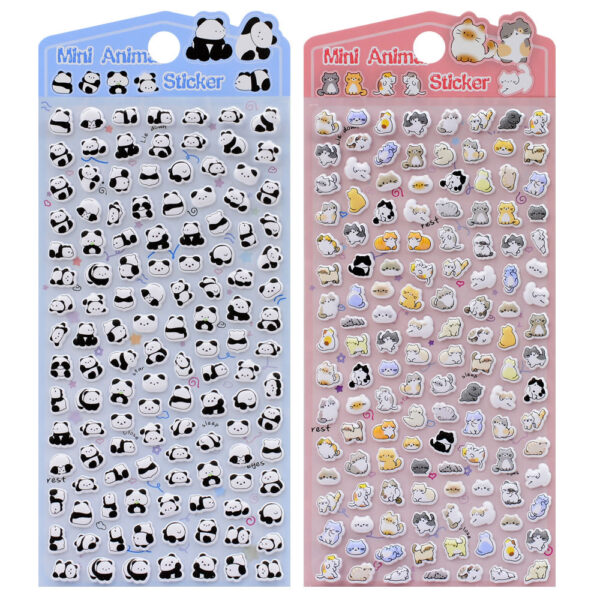 O1CN01Ord3Ol21oiDu0RLzL_2215698677032-0-cib Wholesale Cute animal pattern panda 3D bubble stickers for children and girls, water bottle stickers, phone case stickers.