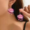 Wholesale Valentine's Day Acrylic 2D Screen Rose Earrings Fashion Earrings