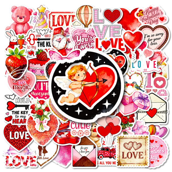 Wholesale 56pcs Valentine's Day Series Creative Graffiti Stickers