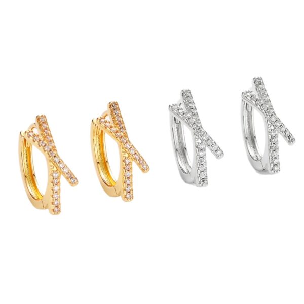 Wholesale Zircon Cross Earrings, Niche Design,