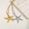 Wholesale Starfish Ocean Series Pendant Stainless Steel Necklace