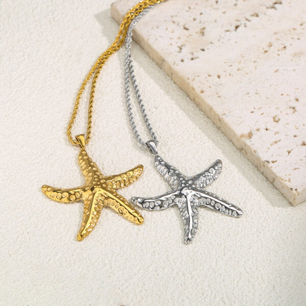 Wholesale Starfish Ocean Series Pendant Stainless Steel Necklace