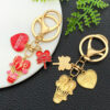 Wholesale Valentine's Day Oil Dripping Red Heart Love Hot Keychain