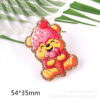 Wholesale 10pcs Cute cartoon bear glitter powder Acrylic Flatback