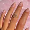 O1CN01Oue5rw2AcBc3NKUvJ_2208092768223-0-cib Wholesale Pink gemstone heart set diamond ring