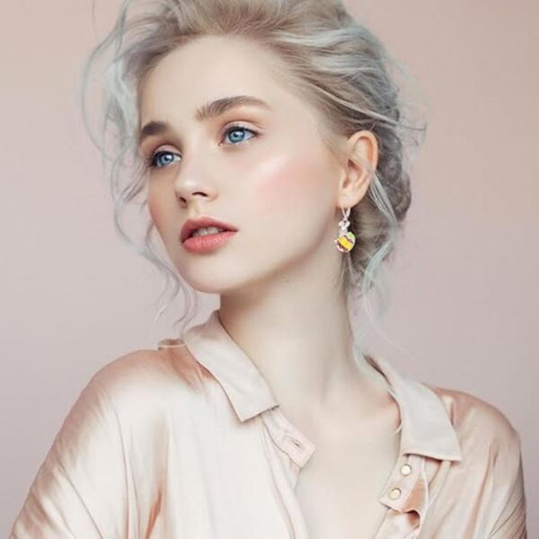 Wholesale Easter egg cute rabbit pendant earrings