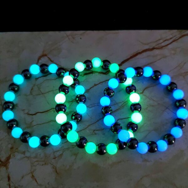 Wholesale Luminous obsidian couple's best friend fluorite bracelet