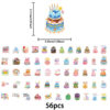 Wholesale 56 colorful birthday cake transparent PET cartoon stickers