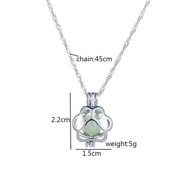 Wholesale Halloween glow-in-the-dark dog footprint necklace