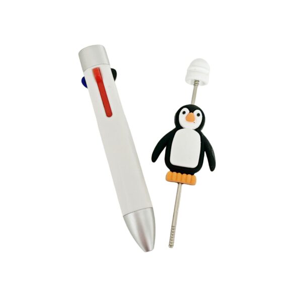 Wholesale Cross-border explosions 3D cute animal penguin silicone beads TK live Amazon diy string pen beads accessories
