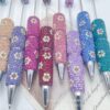 Wholesale Small Daisy Rotating Diamond-Encrusted Ballpoint DIY Fancy Beadable Pens