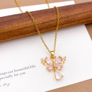 Xl3927 butterfly necklace gold