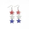 Wholesale New American Independence Day earrings red White blue striped flag earrings