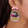 Wholesale Easter Bow Basket Easter Egg Cute Acrylic Earrings