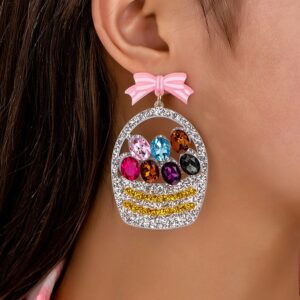 Wholesale Easter Bow Basket Easter Egg Cute Acrylic Earrings