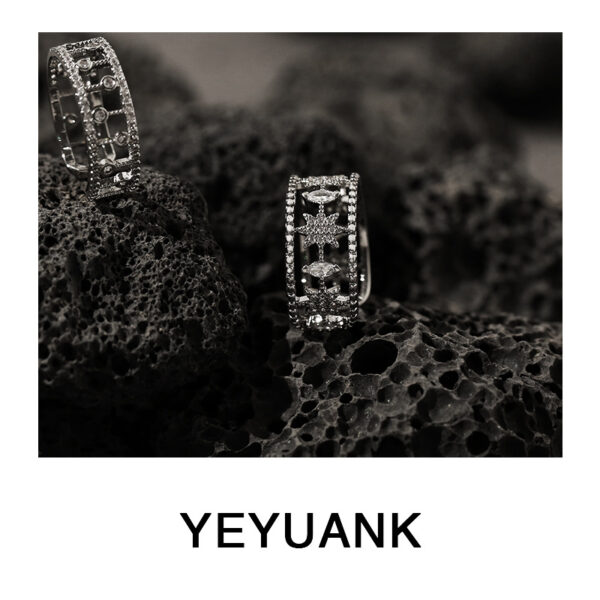 Wholesale Zircon Inlaid Star Circle Open Ring