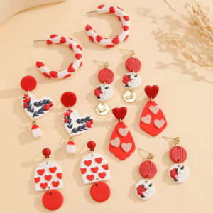 Wholesale Valentine's Day Love Soft Ceramic Earrings