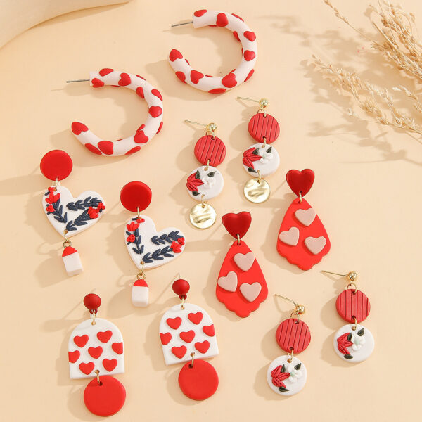 Wholesale Valentine's Day Love Soft Ceramic Earrings