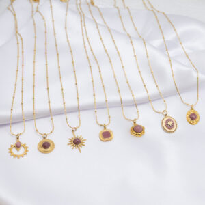 Wholesale Luxury Niche Stainless Steel Flowers Necklace Pendant