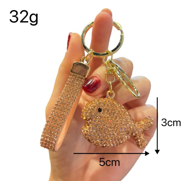Wholesale Cute Full Rhinestone Multicolor Small Fish Keychain