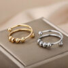 Wholesale Spiral bead rotatable open ring