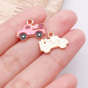 1 pink dripping love car truck 12x16x1mm-0.8g-25178