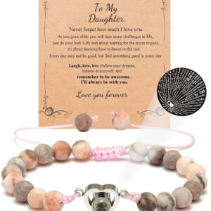 Pink zebra braided rope projection stone bracelet