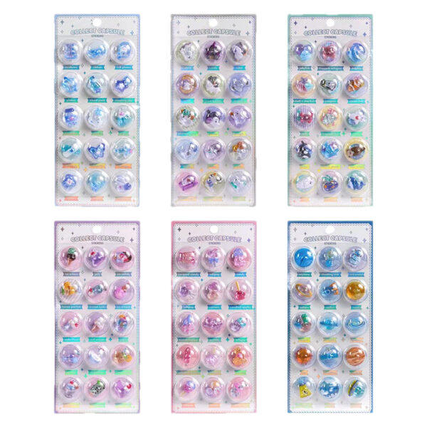 Wholesale 3D Capsule Creative Illustration Relief Crystal 3D Children's Stickers Craft Educational Reward Mobile Phone Camera Decoration Stickers