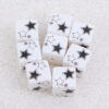 Wholesale 10pcs 14mm pentagram cat bow black and white square acrylic beads