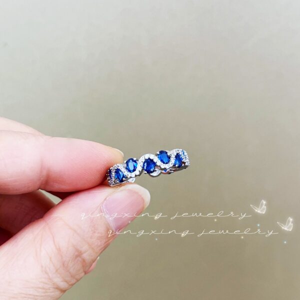 Wholesale Colorful Ring with Red Ruby and Zircon Adjustable Open Ring