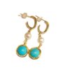 Wholesale Natural pearl hand wound turquoise long earrings