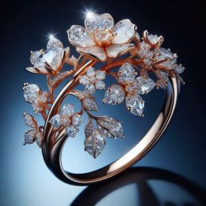 Wholesale Rose Gold Branches Intertwined Creative Rings