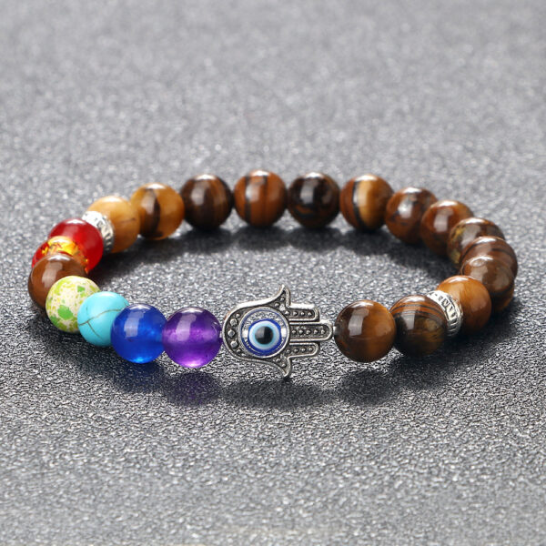 O1CN01P8NHGI1xzSrwmhwVA_2206541996514-0-cib Wholesale Spaced Buddha Hand Alloy Spacer Eye String Colorful Stone Bracelet