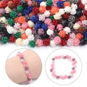 Wholesale 30ps Colorful Lacquer Carving Powder Pressed Stereo Beads