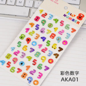 Colorful number candy stickers